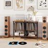 HDZNVF Record Player Stand Vinyl Record Storage Table Holds Up To 120 Vinyl Records Coffee/Black - 2 of 4