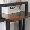4 Tier Office Bookcase Shelf Rustic Wood Metal Bookshelves Freestanding Open Book Shelf - 4 of 4