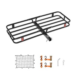 VEVOR 53" x 19" x 5",Hitch Cargo Carrier,500 lbs Capacity Hitch Cargo Carrier with Hitch Stabilizer & Ratchet Straps,Hitch Mount Cargo Carrier ,Black - 1 of 4