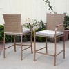 Barton 3-Piece Oakview Terrace Wood Grain Steel Frame Bar Height Patio Set with Cushions Set - 3 of 4