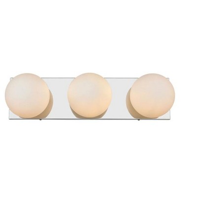 Elegant Lighting Jaylin 3 light Chrome and frosted white Bath Sconce
