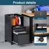 Mlezan Mobile Drawer File Cabinet: Metal, Rolling Design with Shelves. Fits Letter/Legal/F4/A4 Files, Ideal for Home or Office Organization. - 4 of 4