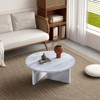 ALEXOUN Round Coffee Table 31.5" – Modern Minimalist Nordic Style Scratch & Heat-Resistant MDF Top,for Living Room, Office, Bedroom - 2 of 4