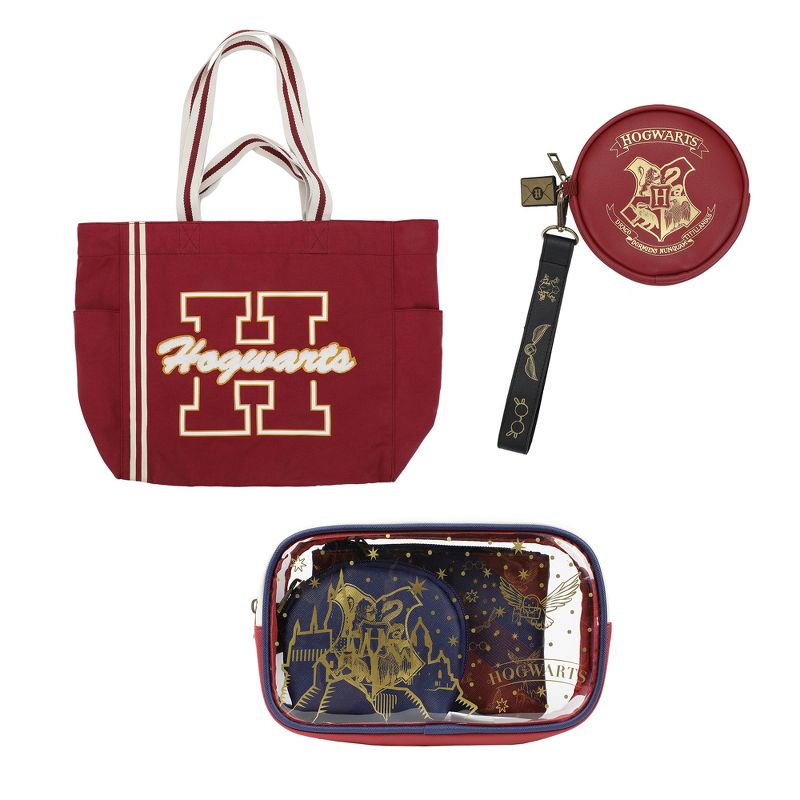 Harry Potter Hogwarts Icons Tote Bag Coin Purse & Travel Set Kit, 1 of 7