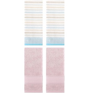 REGALWOVEN 4 Pcs Cotton Soft Comfortable Absorbent Striped Hand Towel - 1 of 4