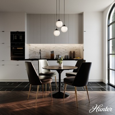 Hepburn Matte Black 3-Light Globe Cluster Pendant with White Glass