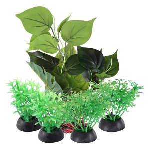 Unique Bargains Aquarium Ornament Fish Tank Artificial Plants Green 5 Pcs - 1 of 4