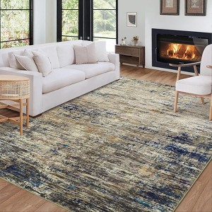 Modern Abstract Washable Area Rugs, Non Slip Contemporary Printed Accent Rug, Ultra-Soft Low Pile Indoor Carpet for Living Room Bedroom Office - 1 of 4