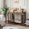 Wooden Dog Crate Furniture – Elegant Indoor Dog Kennel for Large/Medium Dogs, Functional End Table Design - 2 of 4