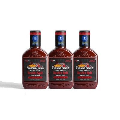 Famous Dave's Devil's Spit Sinfully Spicy BBQ Sauce, 19oz (Pack of 3)