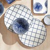 Plum & Post Stria 8.5" Plates, Set of 4 - Dark Blue/White Ceramic - 4 of 4
