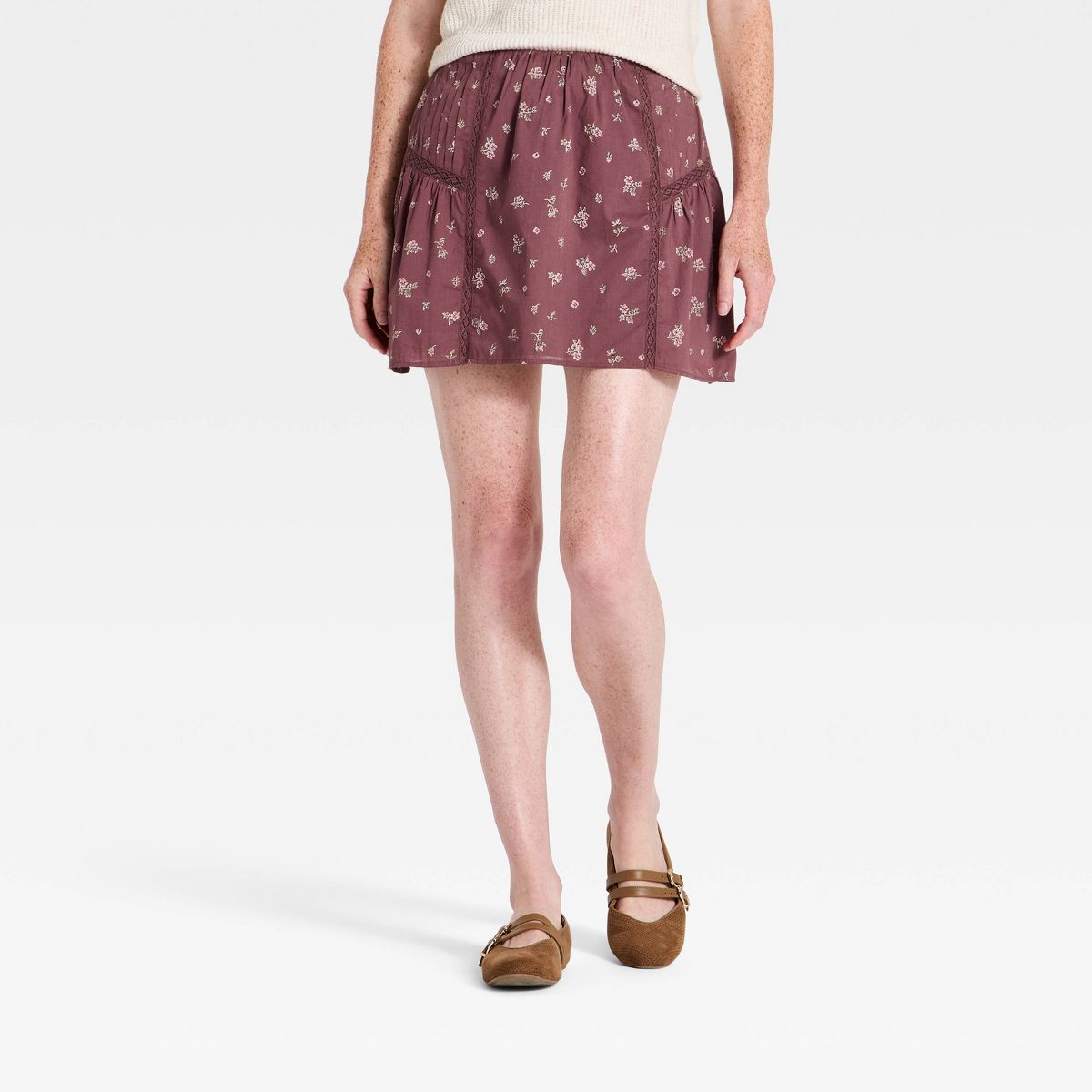 Women's Lace Trim Mini Full Skirt - Universal Thread™