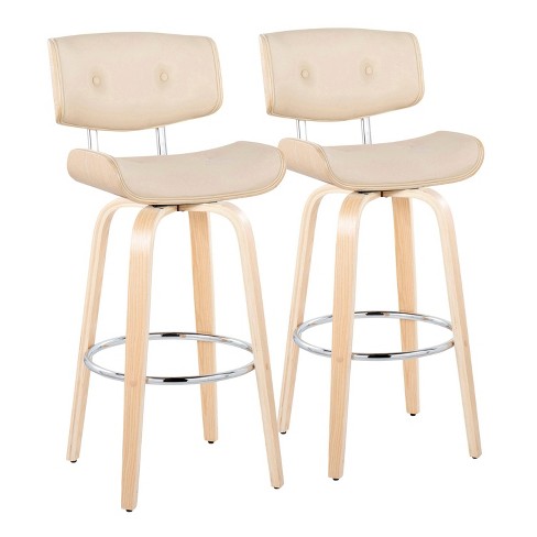 Set Of 2 Lombardi Barstools Natural chrome cream Lumisource Target