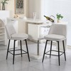 CAVINAS Set of 2 Swivel Bar Stools,25.6" Seat Height Counter Stools with Metal Legs,Linen Bar Chairs for Home Pub & Kitchen Island - 3 of 4