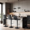 NEWLAYOUT Adjustable Counter Height Bar Stools Set of 3, Modern Faux PU Leather Upholstered for Kitchen - 2 of 4