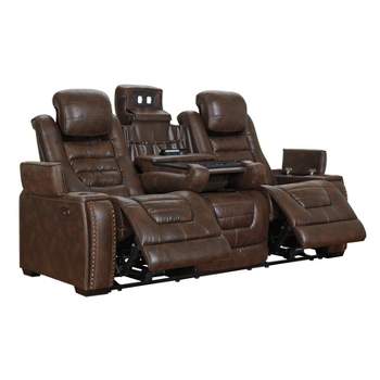 Game Zone Power Recliner Sofa with Adjustable Headrest Bark - Signature Design by Ashley