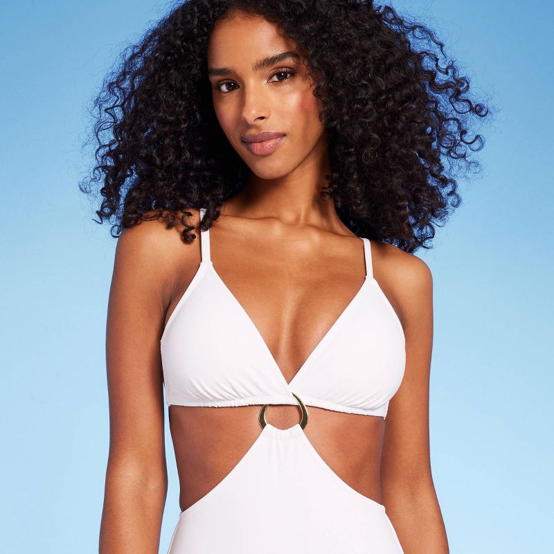 Women's Ring-Front Monokini One Piece Swimsuit - Shade & Shore™ White, 4 of 7