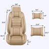 Bekrvio Universal 5-Seat Car Seat Covers Full Set, Premium PU Leather Waterproof Front & Rear Protector for Cars, SUVs & Trucks - 3 of 4