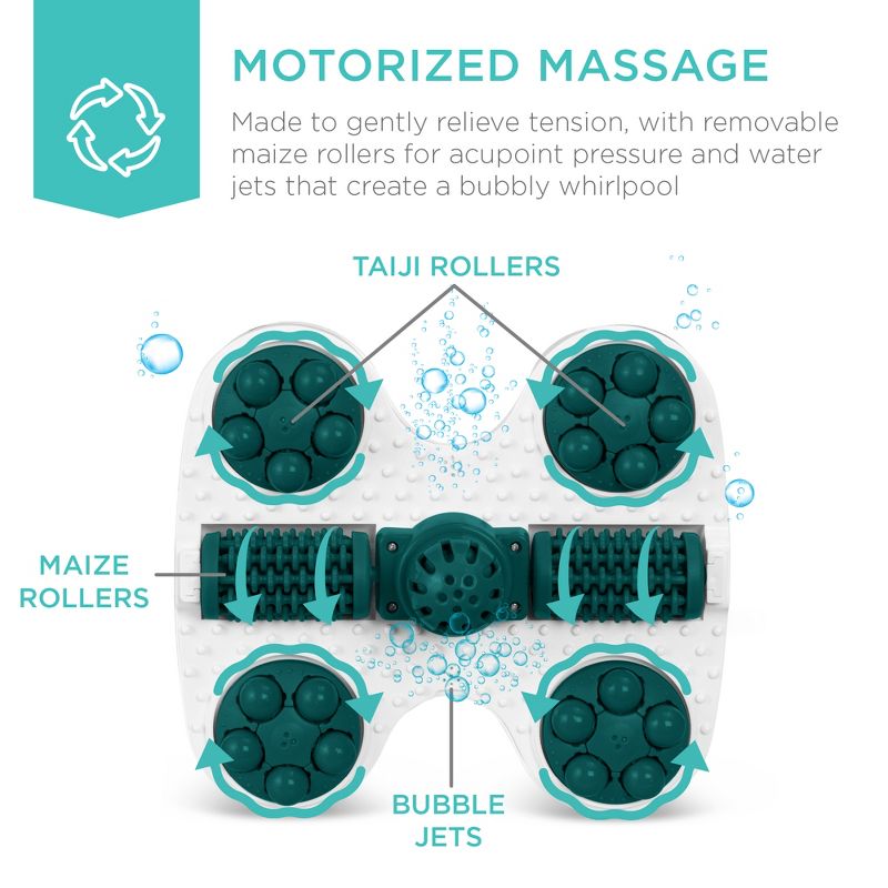 Best Choice Products Portable Heated Shiatsu Foot Bath Massage Spa w/ Pumice Stone, Waterfall, Adjustable Heat, 4 of 9
