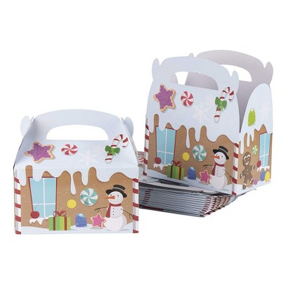 24 Pack Cardboard Treat Boxes w/ Gingerbread House For Christmas Party  Event