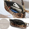 Leopard 90s Women Shoulder Bag Glossy Vegan Leather Crossbody Bag Clutch Purse (Brown Leopard) - 4 of 4
