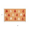 HomeRoots 24" X 36" Brown Red And White Christmas Trees Outdoor Coir Door Mat - 3 of 4