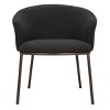 Dining Chair 29.1"H Black & Bronze – Textured Fabric Upholstered Seat with Bronze Steel Frame & Armrests by Zuo Modern - 3 of 4
