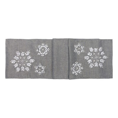 C&F Home 13" x 72" Silver Snowflake Table Runner