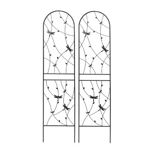 XINGHANZHENXUAN 2-Pack Black Tall Metal Garden Trellis for Climbing Plants, Rustproof Steel Plant Support - 1 of 4