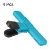 Unique Bargains Plastic Stainless Steel Storage Clips for Food Bag Sealing Paper File Photo 4 Pcs - 3 of 4