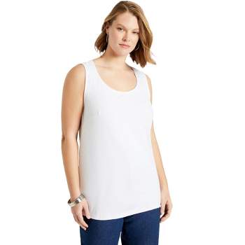 Roaman's Women's Plus Size Bra Cami With Adjustable Straps, 2x - White :  Target