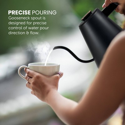 1L Black Stainless Steel Digital Gooseneck Kettle