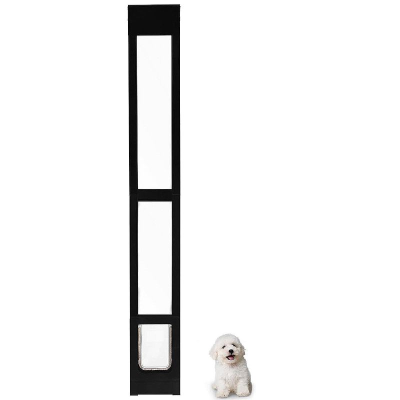 Elevon Pet Door for Cats and Dogs 80.5-86.5 Inches Adjustable Slider Height - Black Small, 1 of 8
