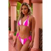 Sweet Like Candy 'Strawberry Sherbet' Double Strap Contrast Tie Side Bottoms Strawberry Sherbet Small - 4 of 4