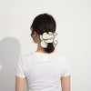 Anna-Kaci Pleated Organza Hair Scrunchie with Contrast Trim and Voluminous Ruffled Design - White - 3 of 4