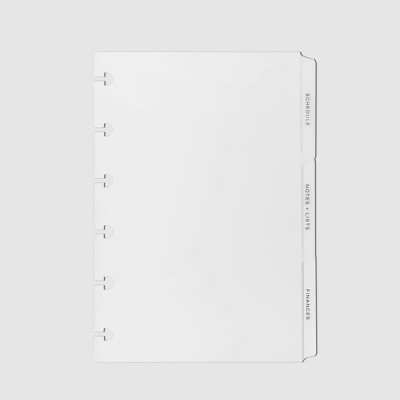 Cloth & Paper The Essentials Side Tab Planner Dividers Low Profile Black Foil
