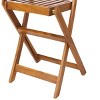 GlasFlength Folding Tables 3-Piece Acacia Wood Bistro Set Space Saving Design for Garden Outdoor Living, Brown, 23.62"*23.62"*29.13" - 4 of 4