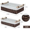 Aoibox Wicker Storage Baskets with Handles for Organizing Decorative Small Bins Set for Toilet Tank Countertop 2 Pack - 2 of 4