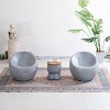 Moda Furnishings 3 - Piece Terrafab Patio Outdoor Conversation Set With Ice Bucket - 2 of 4