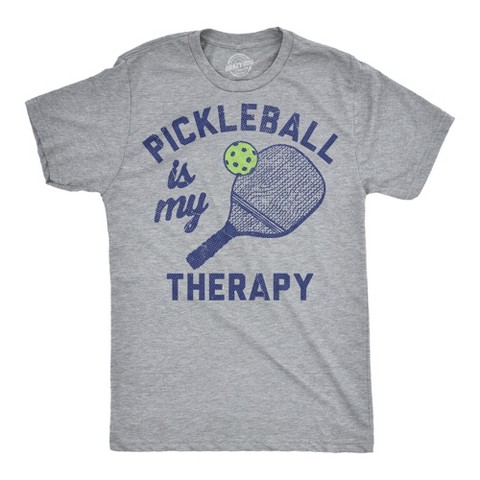 Мужские футболки Crazy Dog T-Shirts, Inc. Mens Funny T Shirts Pickleball Is My Therapy Sarcastic Graphic Novelty Tee For Men - Crazy Dog Men's T Shirt for Pickleball Fans Light Grey XL