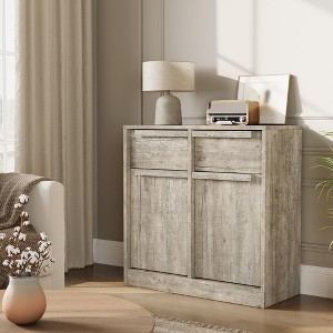 31.5" Sideboard Buffet Cabinet, Entryway Coffee Bar Cabinet with 2 Drawers, Wooden Floor Cupboard Cabinet, Media Console Table for Living Room - 1 of 4