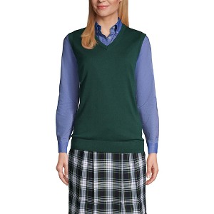 Lands' End School Uniform Women's Cotton Modal Fine Gauge Sweater Vest - 1 of 4