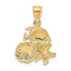 Black Bow Jewelry 14k Yellow Gold Small Satin & Diamond-Cut Sea Life Pendant, 16 x 23mm - 3 of 4