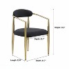 Homy Casa Set of 2 Modern Bouclé Upholstered Dining Chairs with Gold Metal Frame, Black - 3 of 4