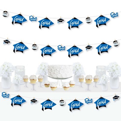 Big Dot of Happiness Blue Grad - Best is Yet to Come - 2021 Royal Blue Graduation Party DIY Decorations - Clothespin Garland Banner - 44 Pieces