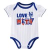 MLB New York Mets Infant Girls' 3pk White Bodysuit - 2 of 4