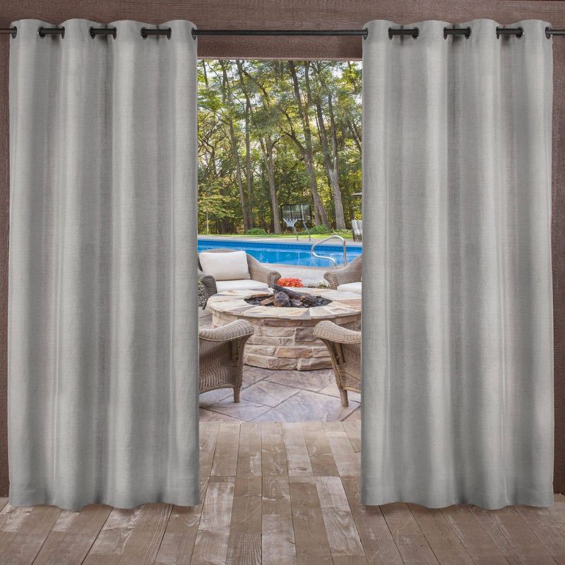 Set Of 2 Biscayne Grommet Top Light Filtering Window Curtain Panels - Exclusive Home, 1 of 8