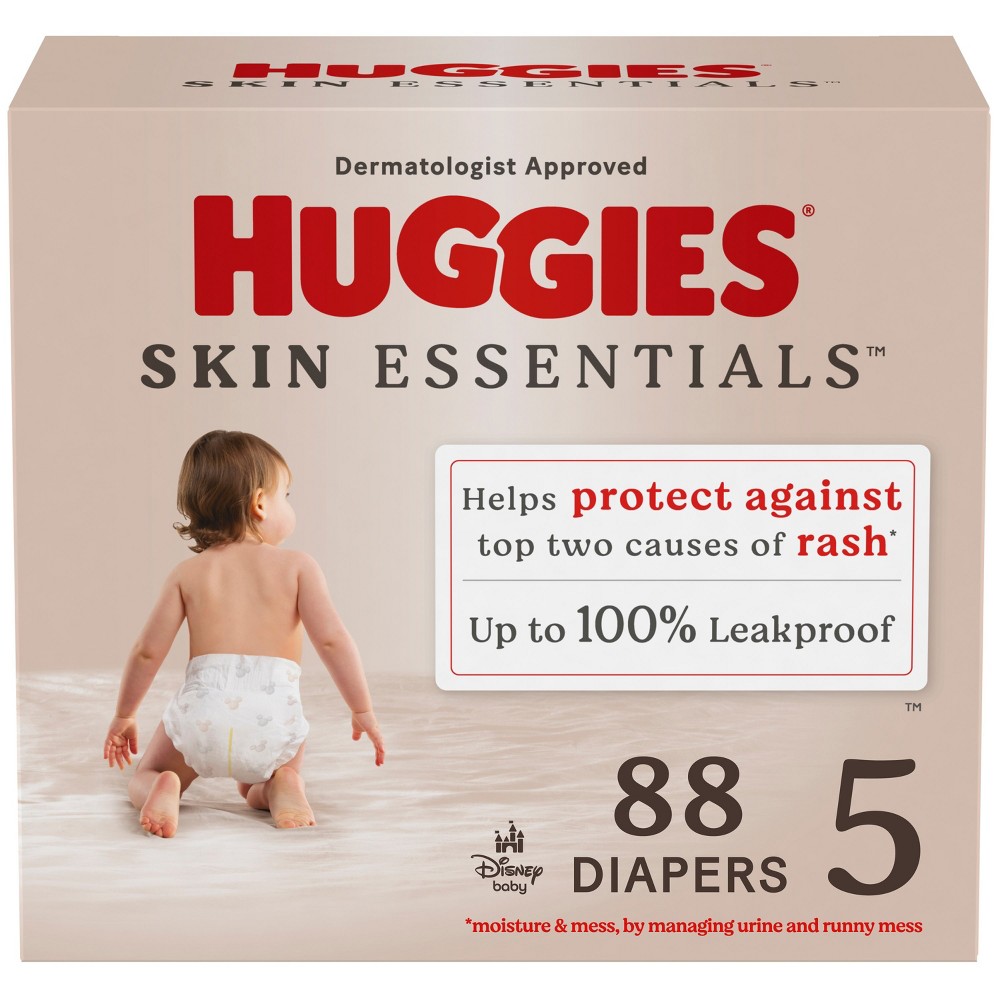 Huggies Skin Essentials Enormous Pack Disposable Diapers - Size 5 - 88ct