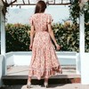 Anna-Kaci Women's Bohemian Paisley Floral Print Butterfly Sleeve V-Neck Midi Dress - 4 of 4