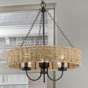 Urban Ambiance Luxury Casual Indoor Chandelier,  21-1/2''H x 20"W x 20''D,  Matte Black Finish, UHP4781 - 1 of 4